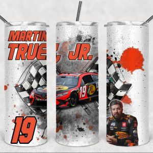 martin-truex-jr-20-oz-stainless-steel-tumbler-with-slid-lid-reusable-straws-and-silicone-botton-nascar-race-car-driver-double-walled-and-vacuum-insulated-stock-car-racing